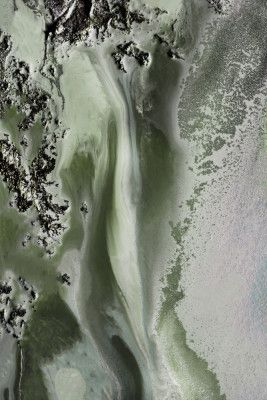 Hand Painted -Midnight Mirage - Green textured art