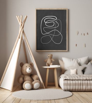 Fluid White Lines On A Dark Background