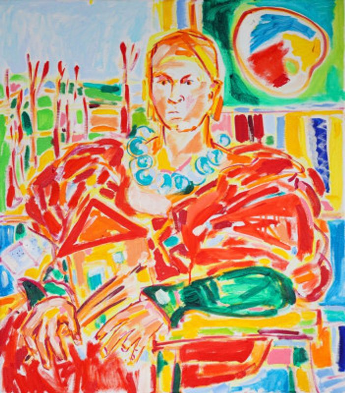 Self Portrait After Bronzino, Tamara Jare, oil on canvas, 2024