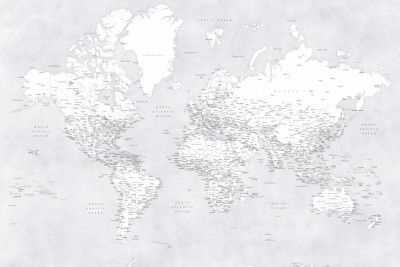 Detailed world map with cities, Siv