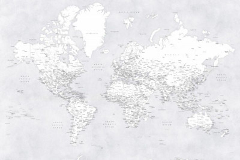 Detailed world map with cities, Siv