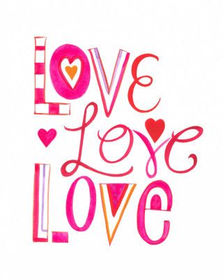 Colorful Letters With Heart Motifs