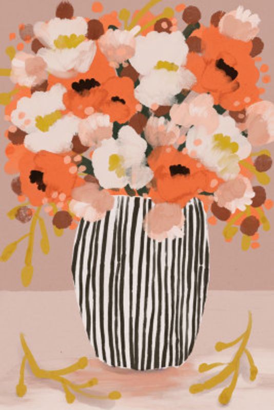 Striped Vase Blooms