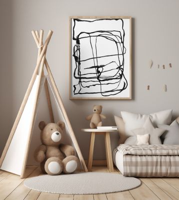 Whispering Willow Minimalist Ink Branch Art Print