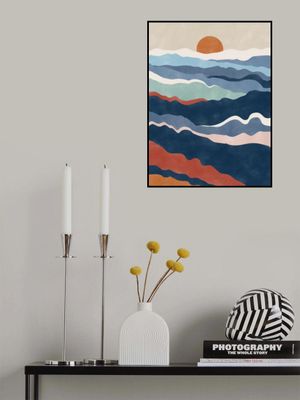 Abstract Landscape With Layered Waves
