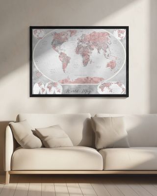 Classic world map in watercolor, Piper