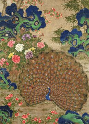 Chinese Peacock and Flowers (17th Century)