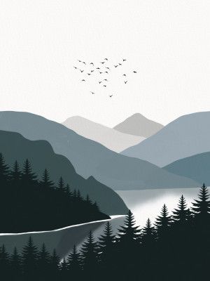 Tranquil Lake And Majestic Mountains