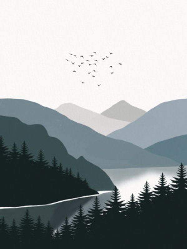 Tranquil Lake And Majestic Mountains