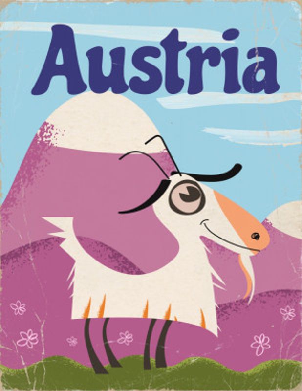 Austria Retro Travel Poster