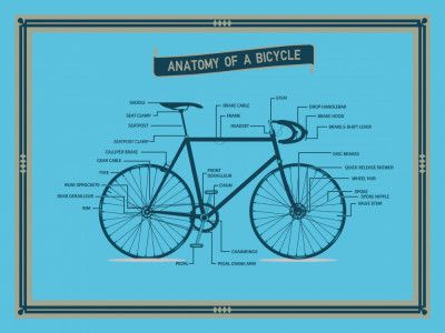 Anatomy of a Bicycle Standard Wall Art