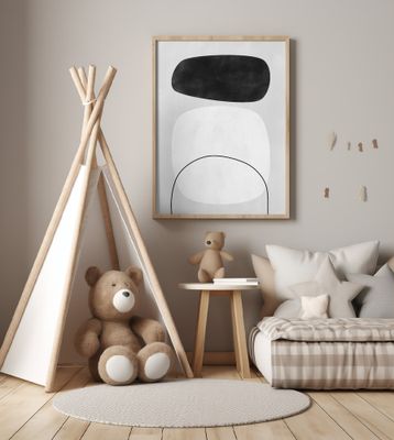 Abstract Geometric Shapes In Black And White