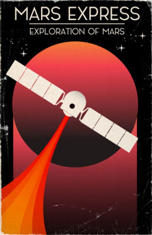 Mars Express Vintage Space Art