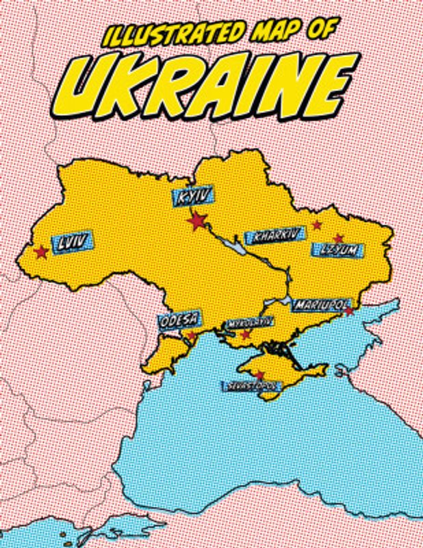 Ukraine Pop Art Map