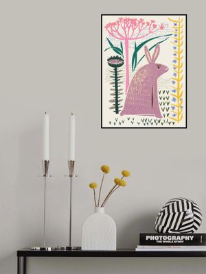 Block print lilac bunny