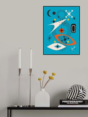 Geometric Shapes in Vibrant Teal