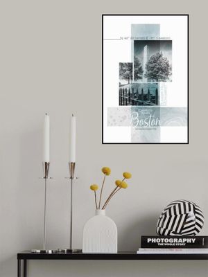 Poster Art BOSTON Bunker Hill Monument | turquoise marble