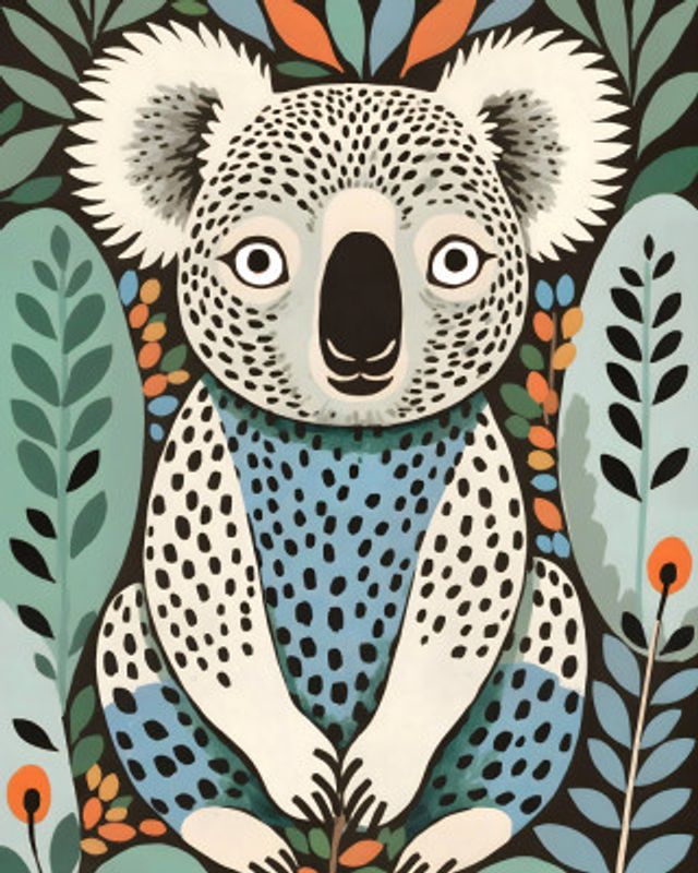 Spotted Koala In The Gumleaf Grove Wildlife Animals Forest
