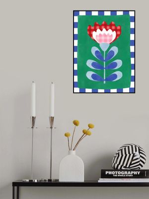 Floral Design with Bold Geometric Shapes