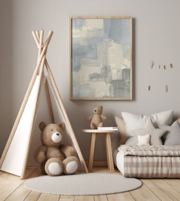 Abstract Neutral Grey and Beige Shapes 2