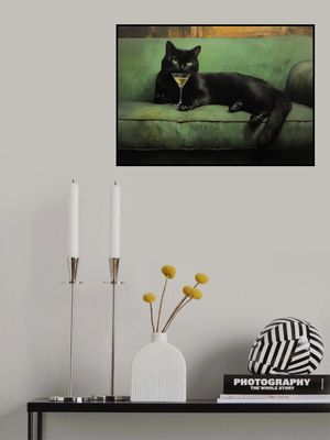 Resting Cat Green Sofa Martini 001