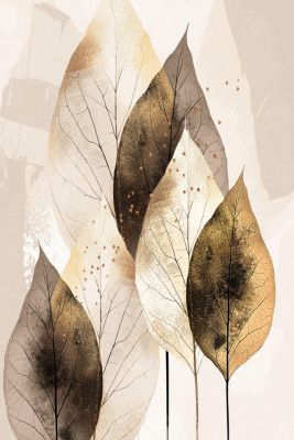 Leaves in Burnt Umber and Gold