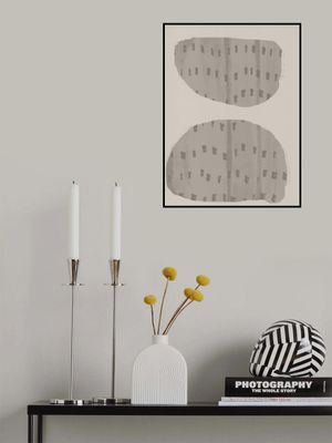 Balance – Abstract Organic Forms in Warm Grey and White