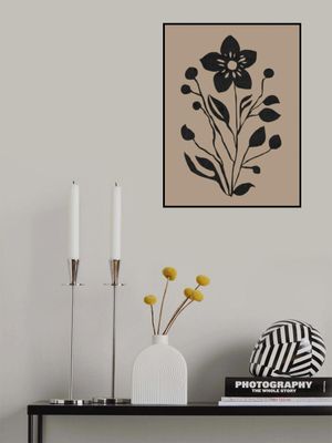 Black Flower Modern Botanical Silhouette