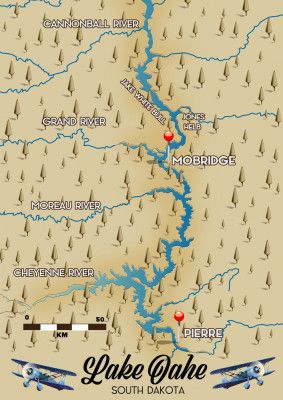 Lake Oahe South Dakota Map