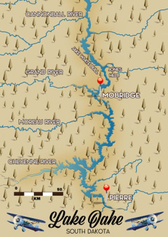 Lake Oahe South Dakota Map