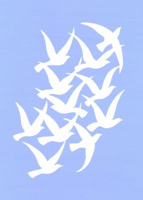 Cut Out Decoupage Birds Pattern Flight