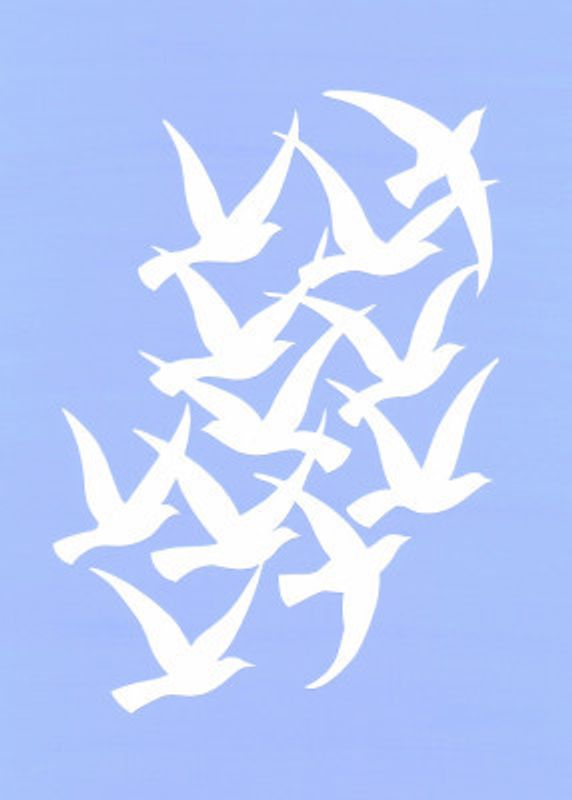 Cut Out Decoupage Birds Pattern Flight