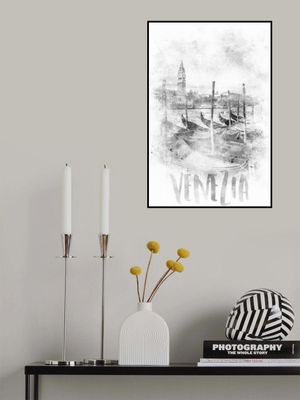 Monochrome Art VENICE Canal Grande | watercolor