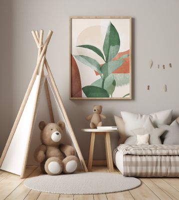 Modern Abstract Art Plant