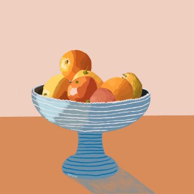 Blue fruit bowl