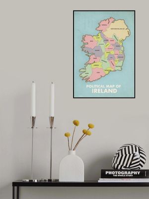 Vintage Political Map of Ireland