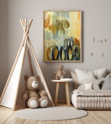 Abstract With Ovals and Gold