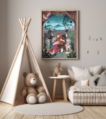 Christmas with Mary and baby Jesus