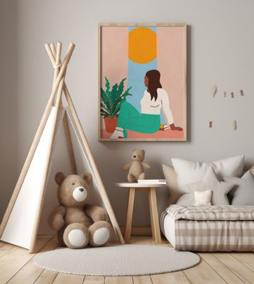 Girl Looking out of Window