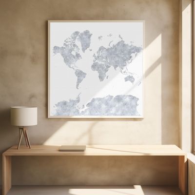 Gray world map