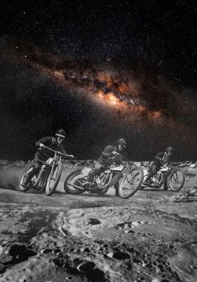 Motorcyclists Racing