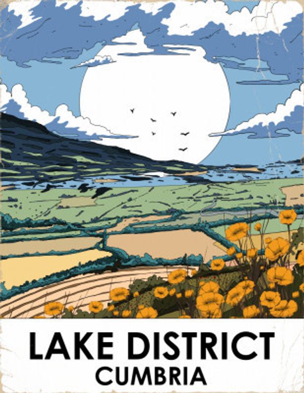 Lake District Vintage Travel Poster