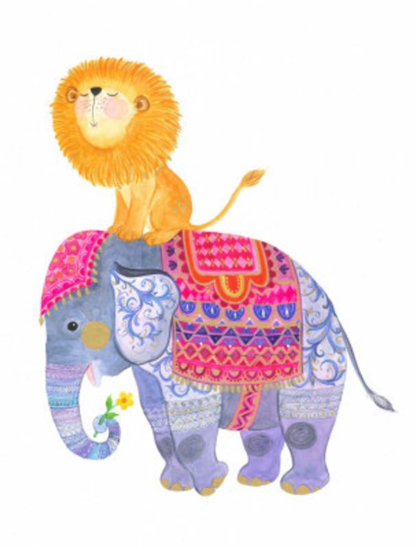 Vibrantly Decorated Elephant