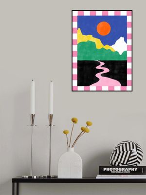 Minimalist Landscape with Vibrant Colors