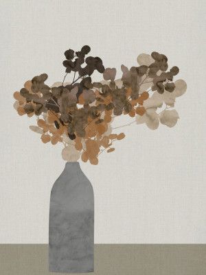 Rust Brown Dried Flowers In Vase On Table 2