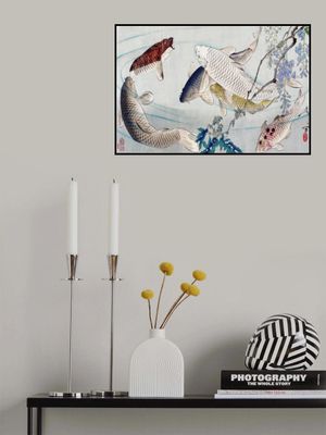 Six Carp Swimming Beneath Wisteria (1889)