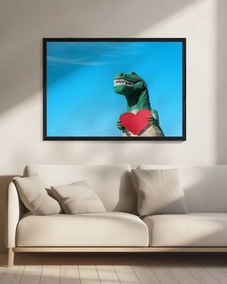 Tyrannosaurus Rex with a Red Paper Heart