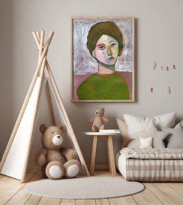 The woman in the green sweater