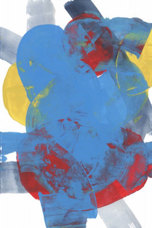 Abstract Blue Red Yellow Shapes 2