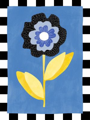 Flower with a Blue and Black Petal